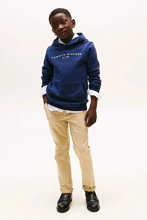 Детское худи с принтом Essential Hoodie Tommy Hilfiger, Twilight Navy — фото 2