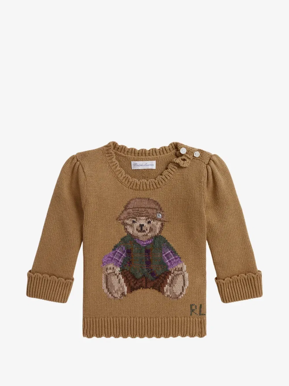Свитер Polo Bear с фестонами Polo Ralph Lauren Kids, бежевый
