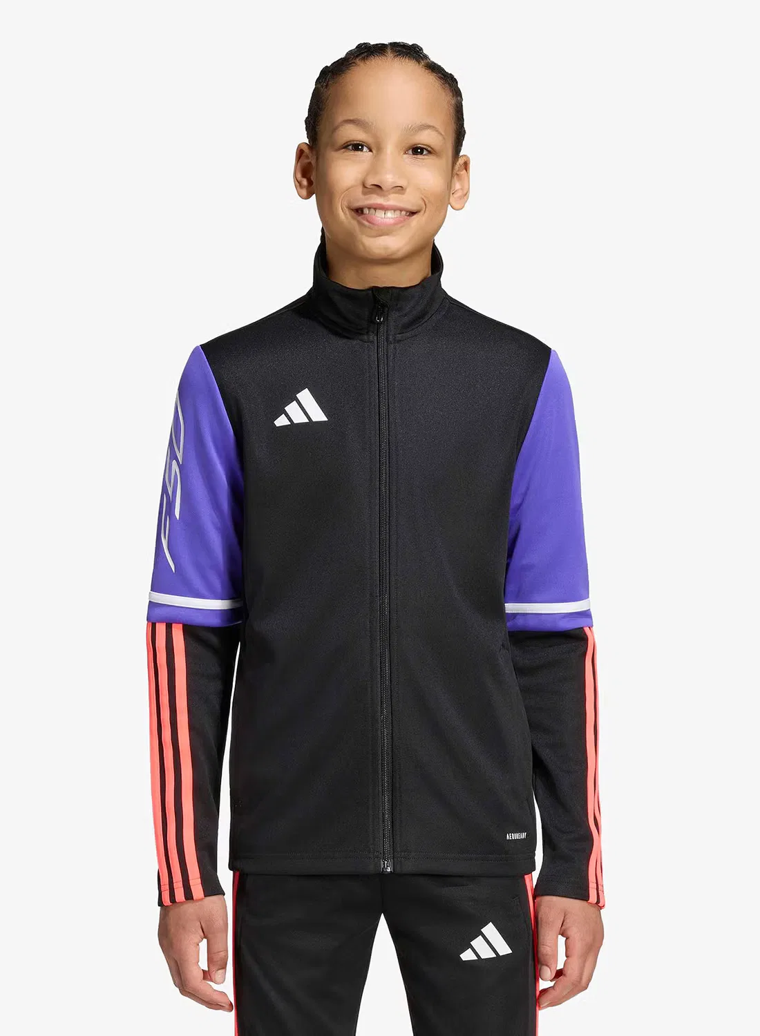 Куртка тренировочная детская с длинным рукавом f50 Adidas, черный