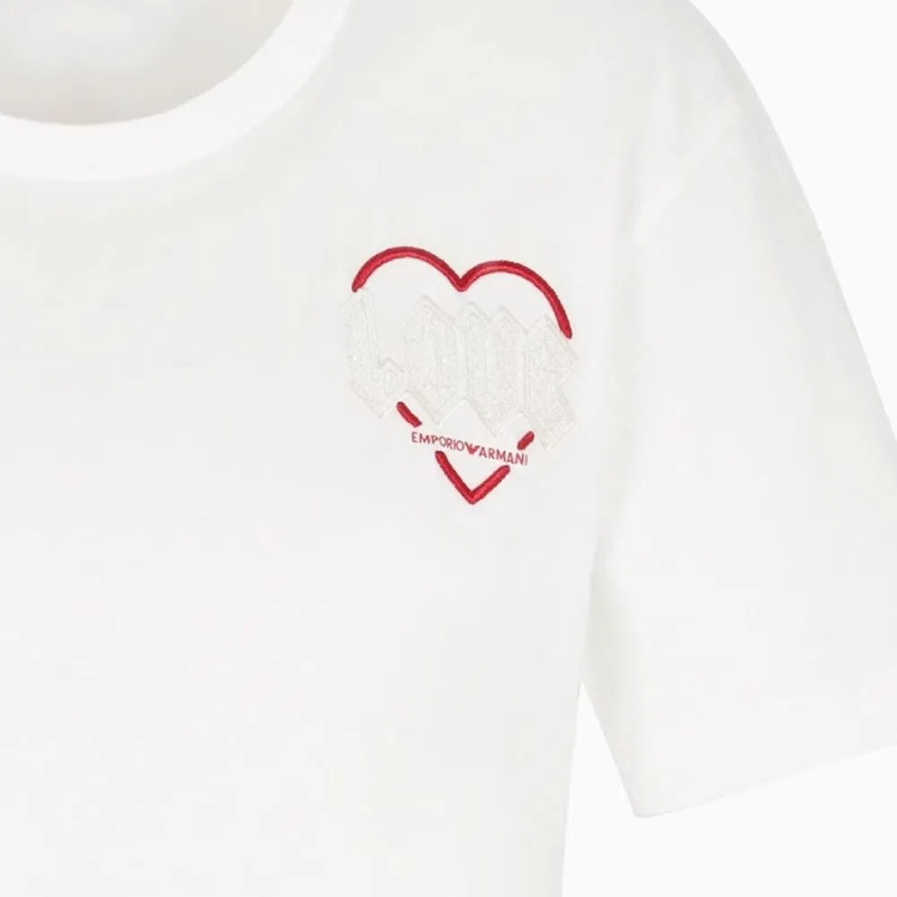 Футболка из коллекции ко Дню святого Валентина, Emporio Armani, Warm White — фото 3