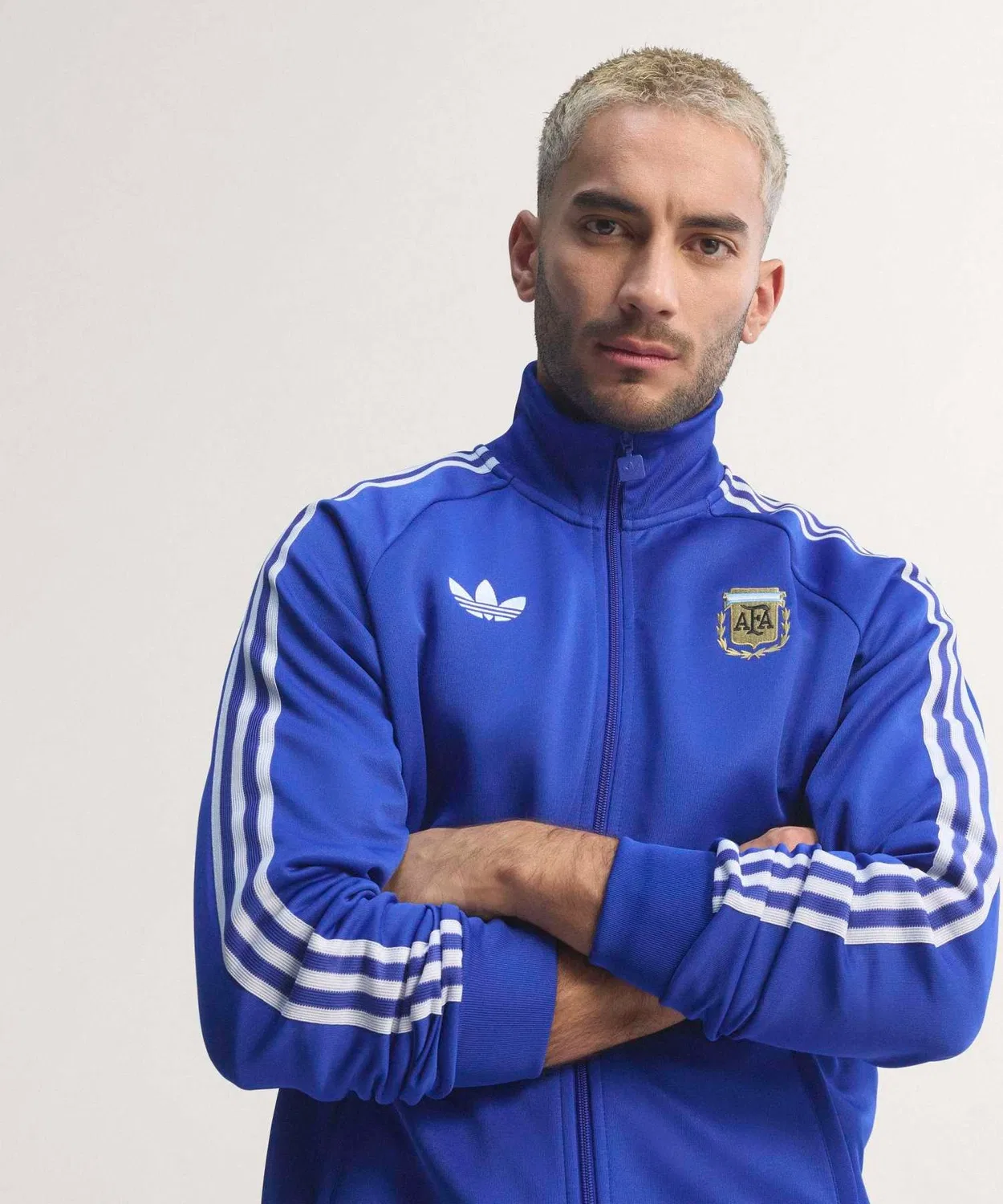 Мужской топ с высоким воротником с принтом Adidas Argentina Originals, Blue