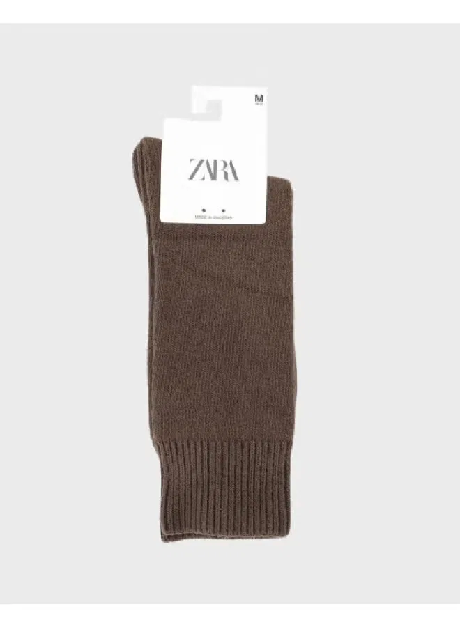 Носки однотонные Zara, коричневый