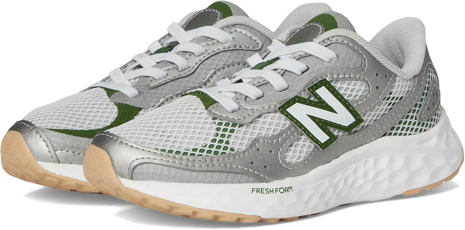 Детские кроссовки для бега с принтом Fresh Foam Arishi V4 Tiralux Bungee New Balance, Raincloud/Dark Silver Metallic/Alpine Green