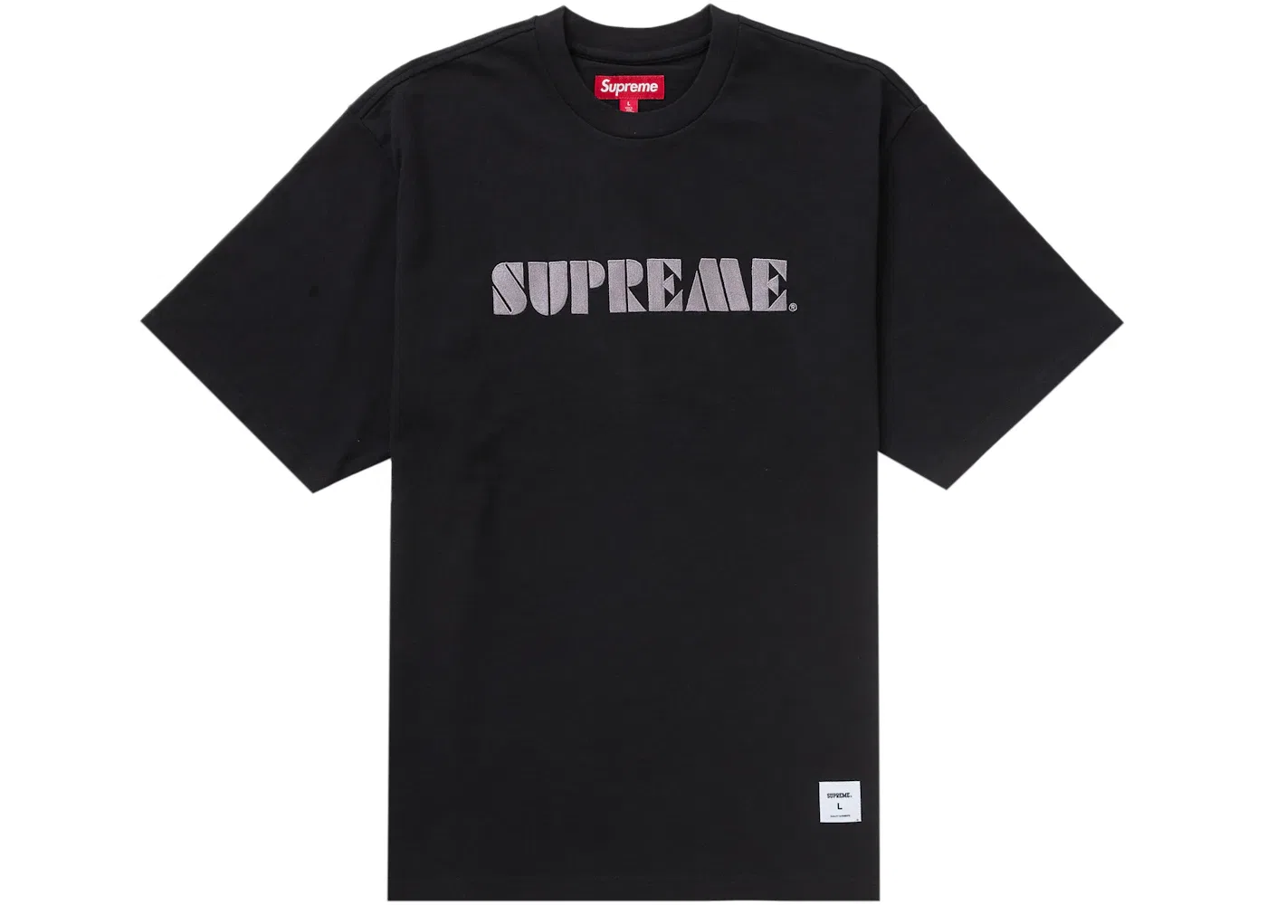 Мужская футболка с вышивкой Supreme, Черный