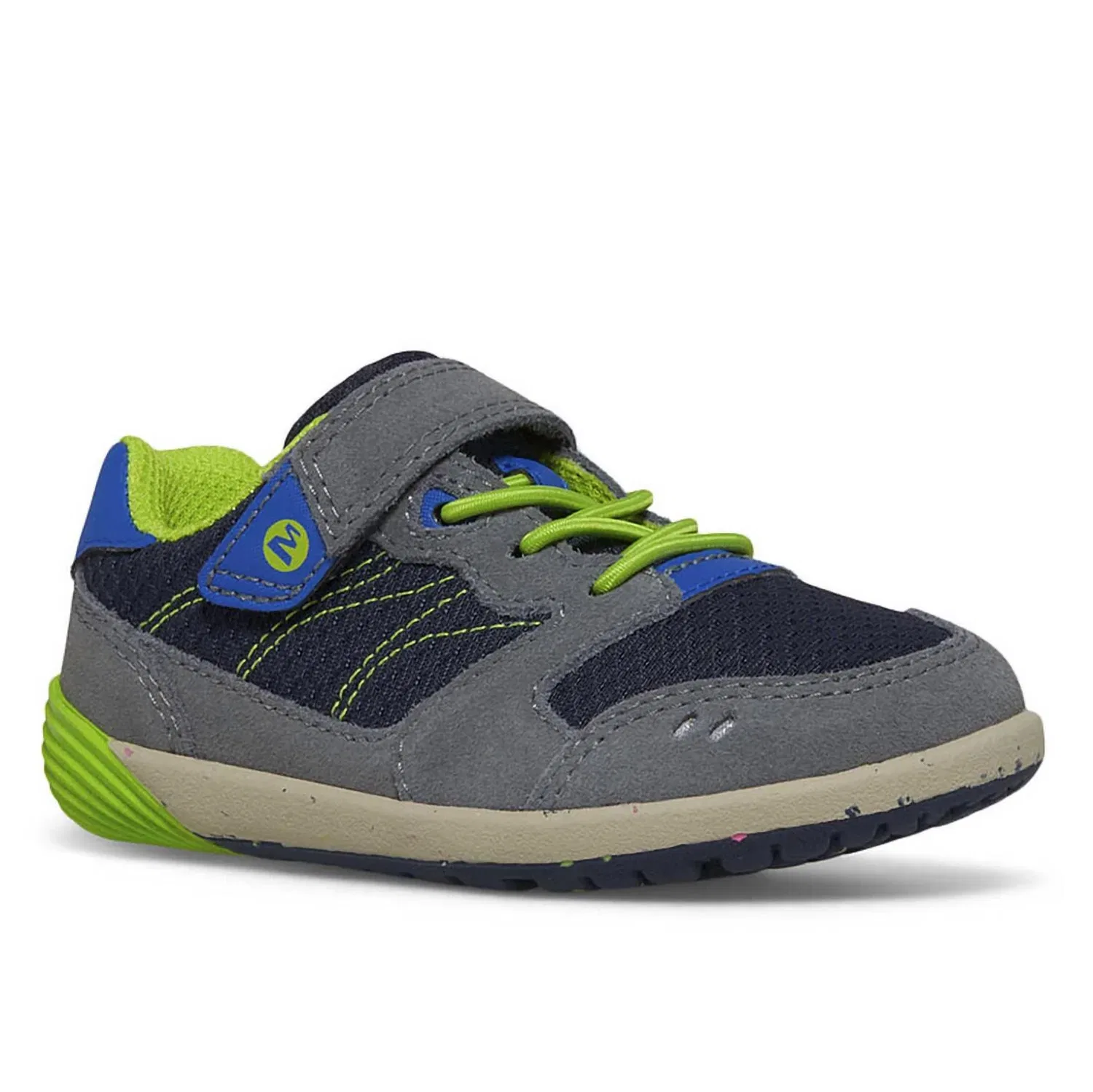 Детские кроссовки для мальчиков с застежкой-велкро Baresteps A83 MERRELL, Navy/Green