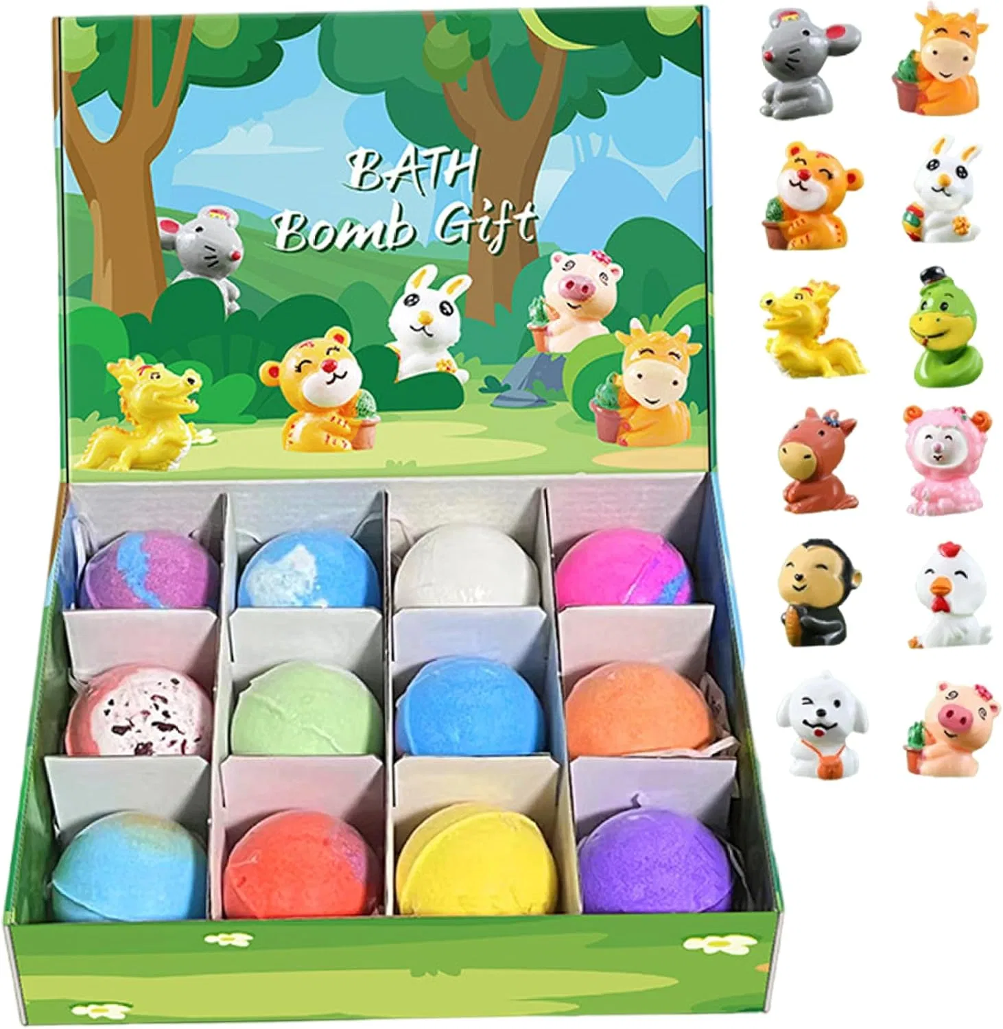 Бомбочки для ванны с игрушкой внутри, Tsawntd, 12 шт, Green — фото 4