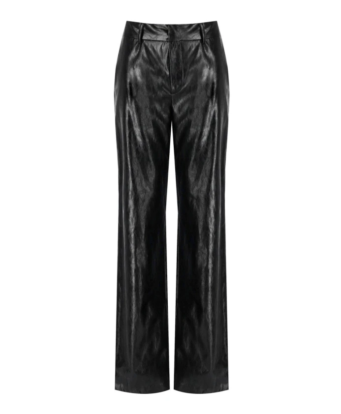 

Черные брюки с высокой талией, имитирующие кожу Federica Tosi, черный