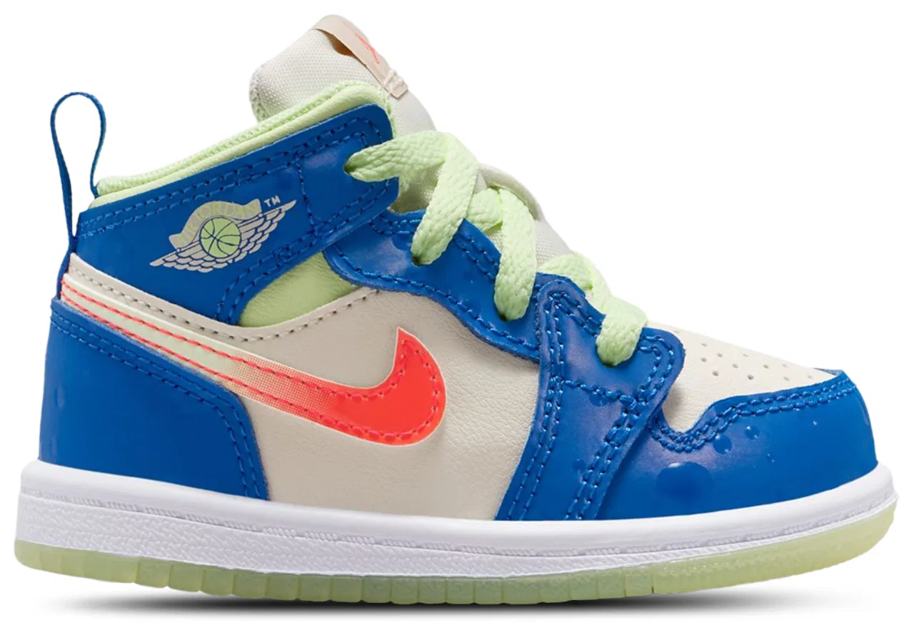 Кроссовки для мальчиков Jordan AJ 1 Mid SE, цвет Volt/Blue/Tan