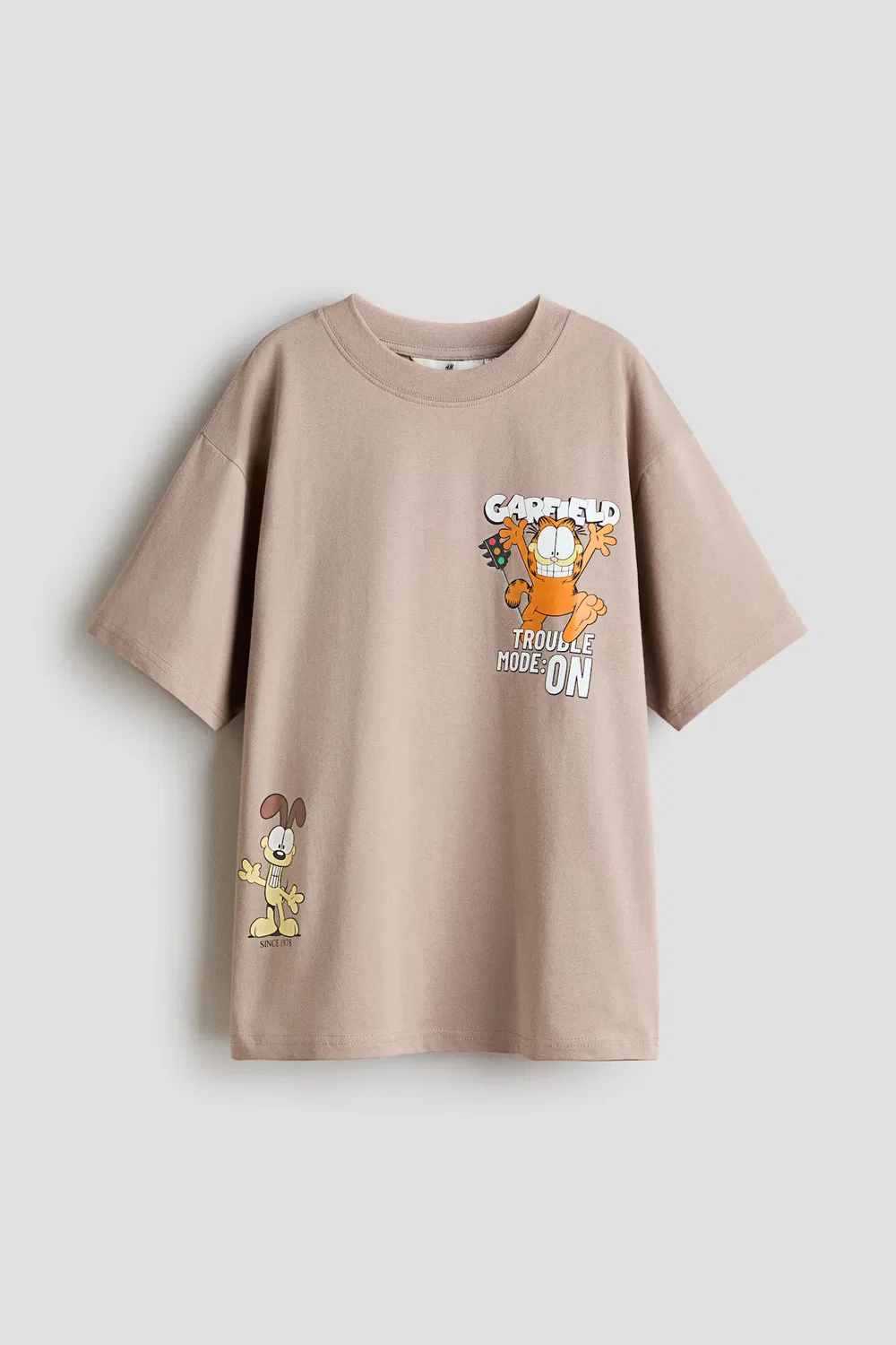 Футболка с принтом H&M, Beige/Garfield