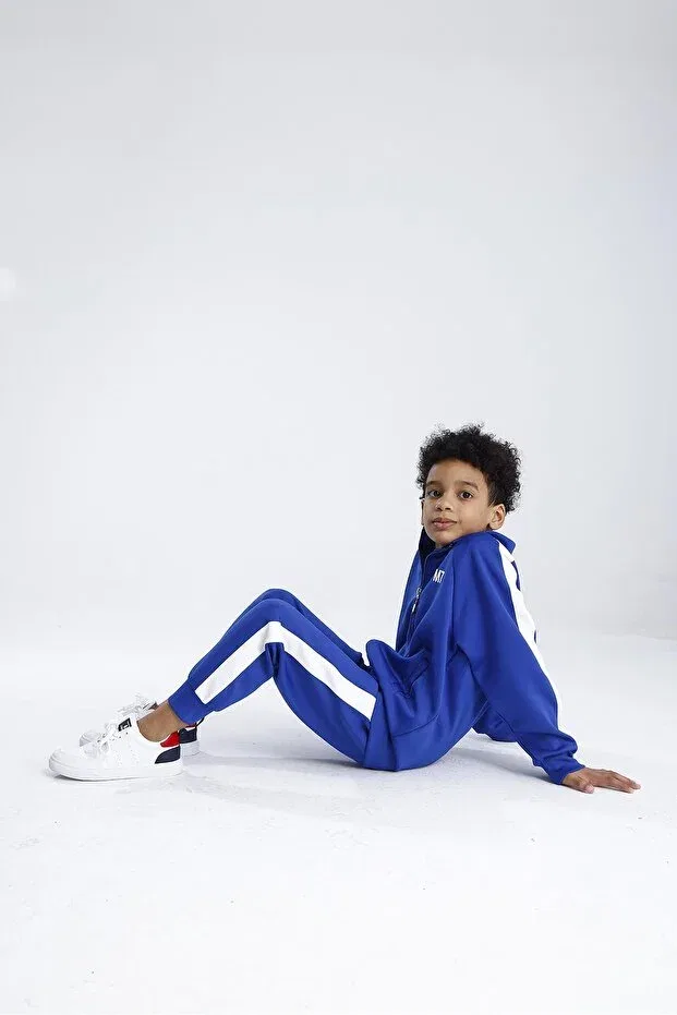 Детский комплект для девочек с принтом Scuba zippered set Miababy, Saks Blue — фото 4
