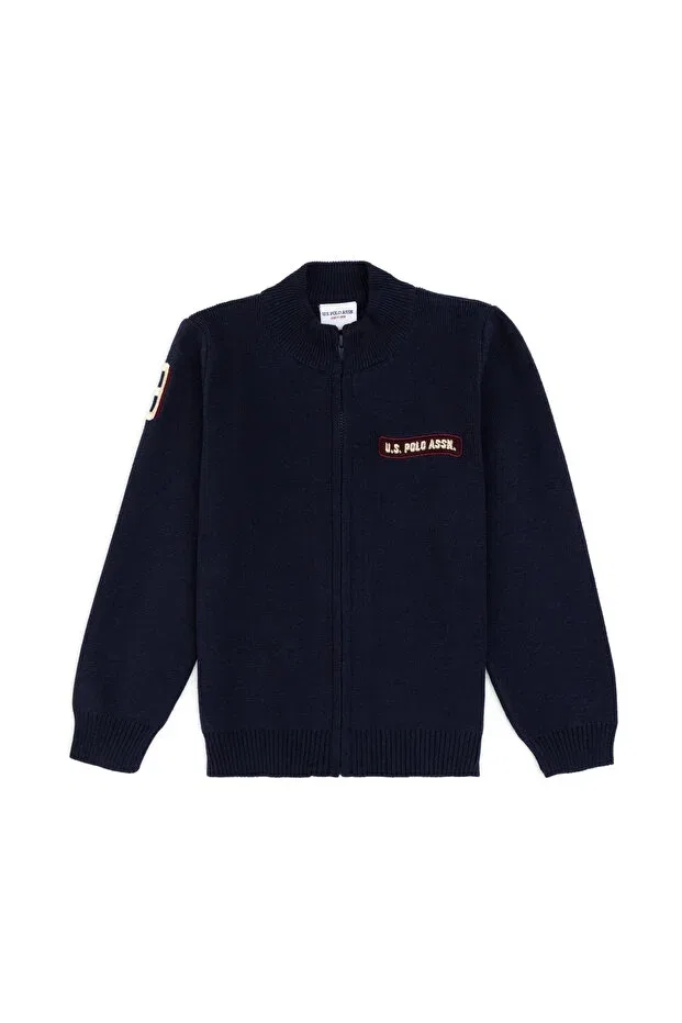 Детский кардиган для мальчиков однотонный U.S. Polo Assn., Navy Blue