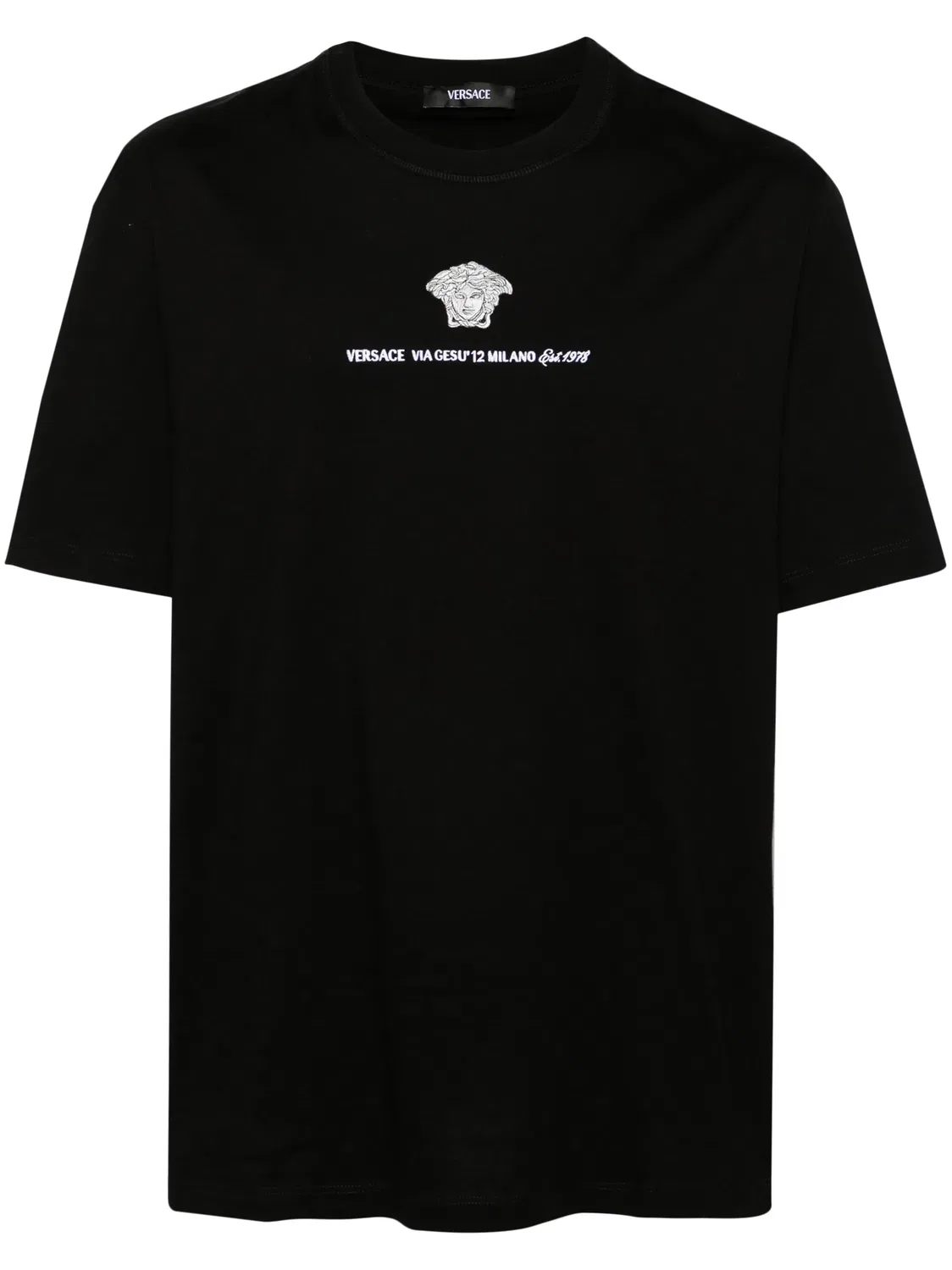 Футболка Versace Medusa Milano с вышивкой, черный