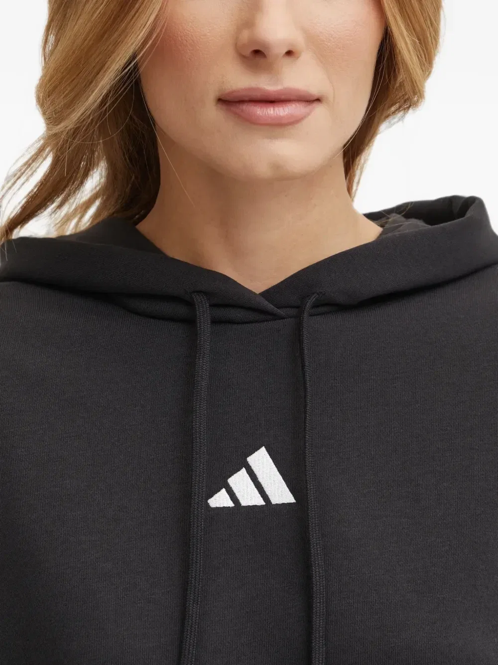 Укороченная худи Essentials 3-Stripes Adidas, черный — фото 4