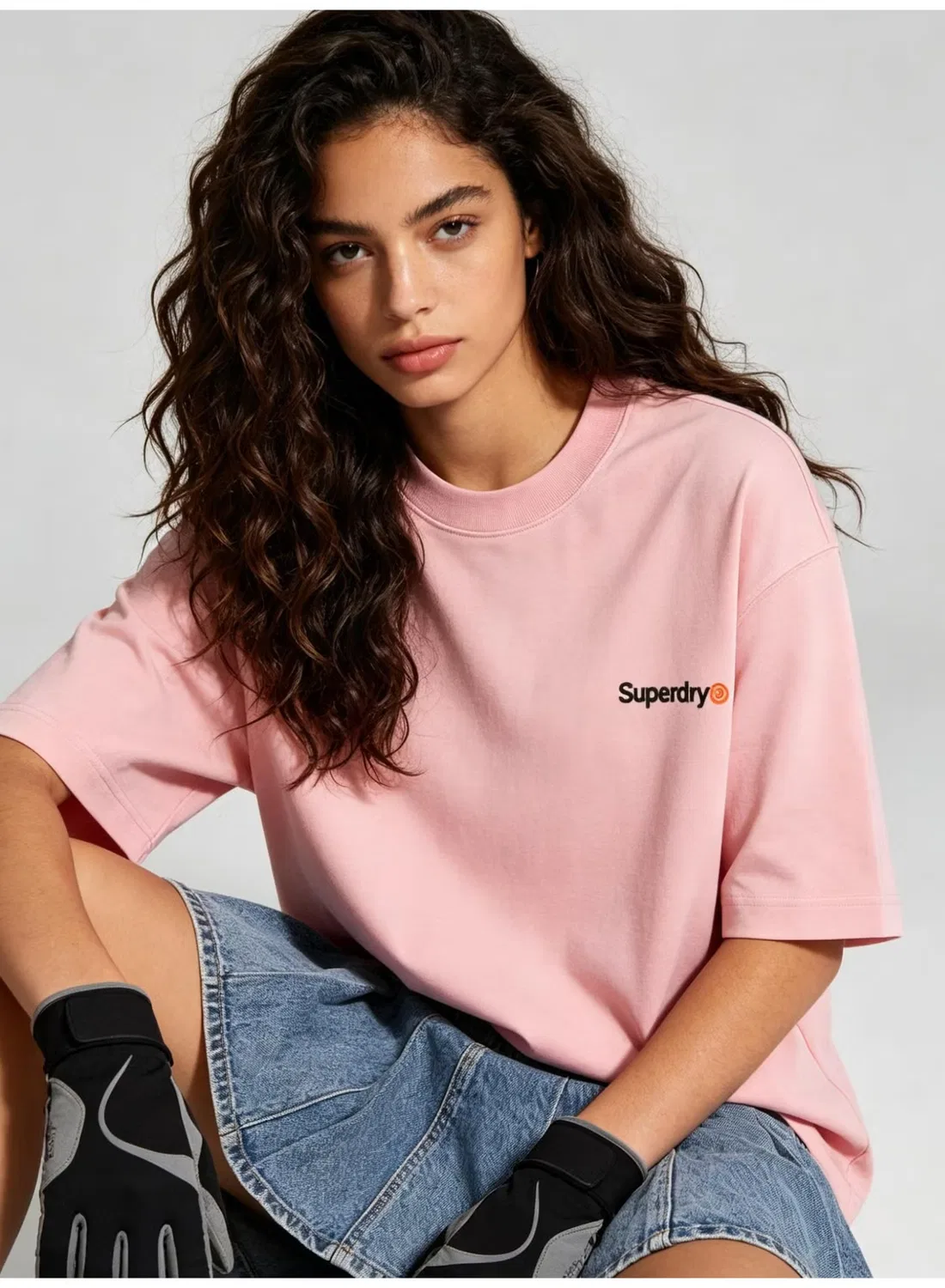 Футболка хлопковая с принтом унисекс Superdry, розовый — фото 2