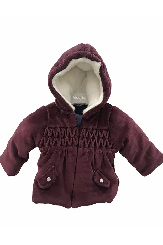 Детское пальто для девочек с длинным рукавом Babydoll, Burgundy