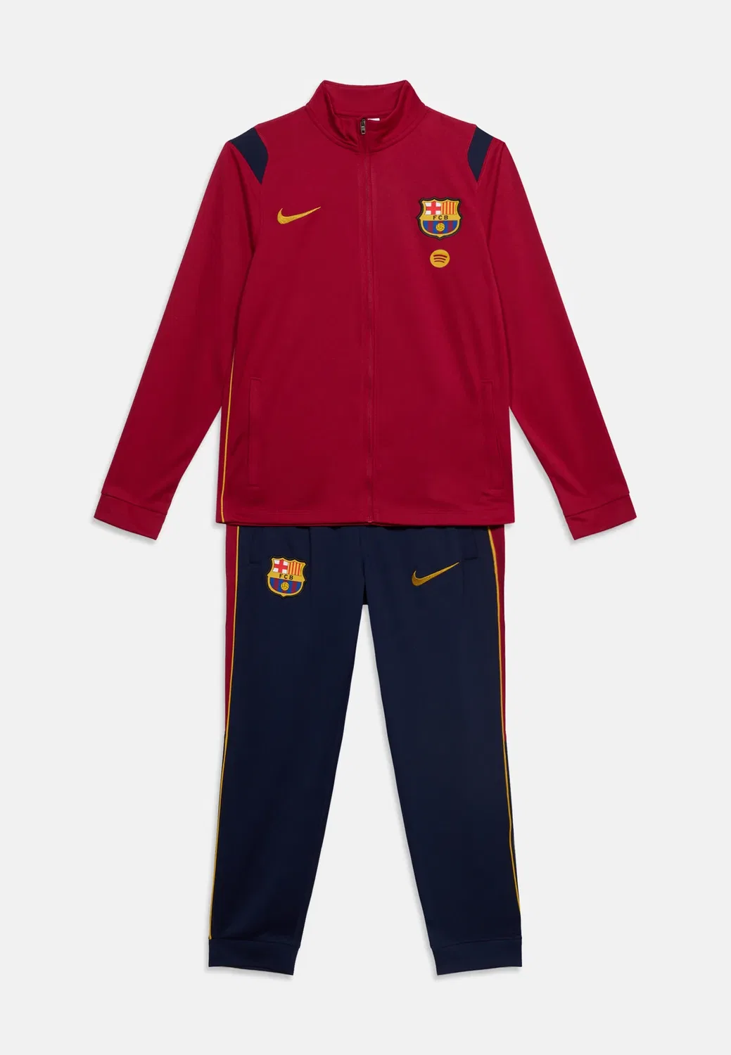 Спортивный костюм академии «Барселоны» унисекс - клубная одежда Nike Performance, Noble Red/Blackened Blue/Mineral Yellow