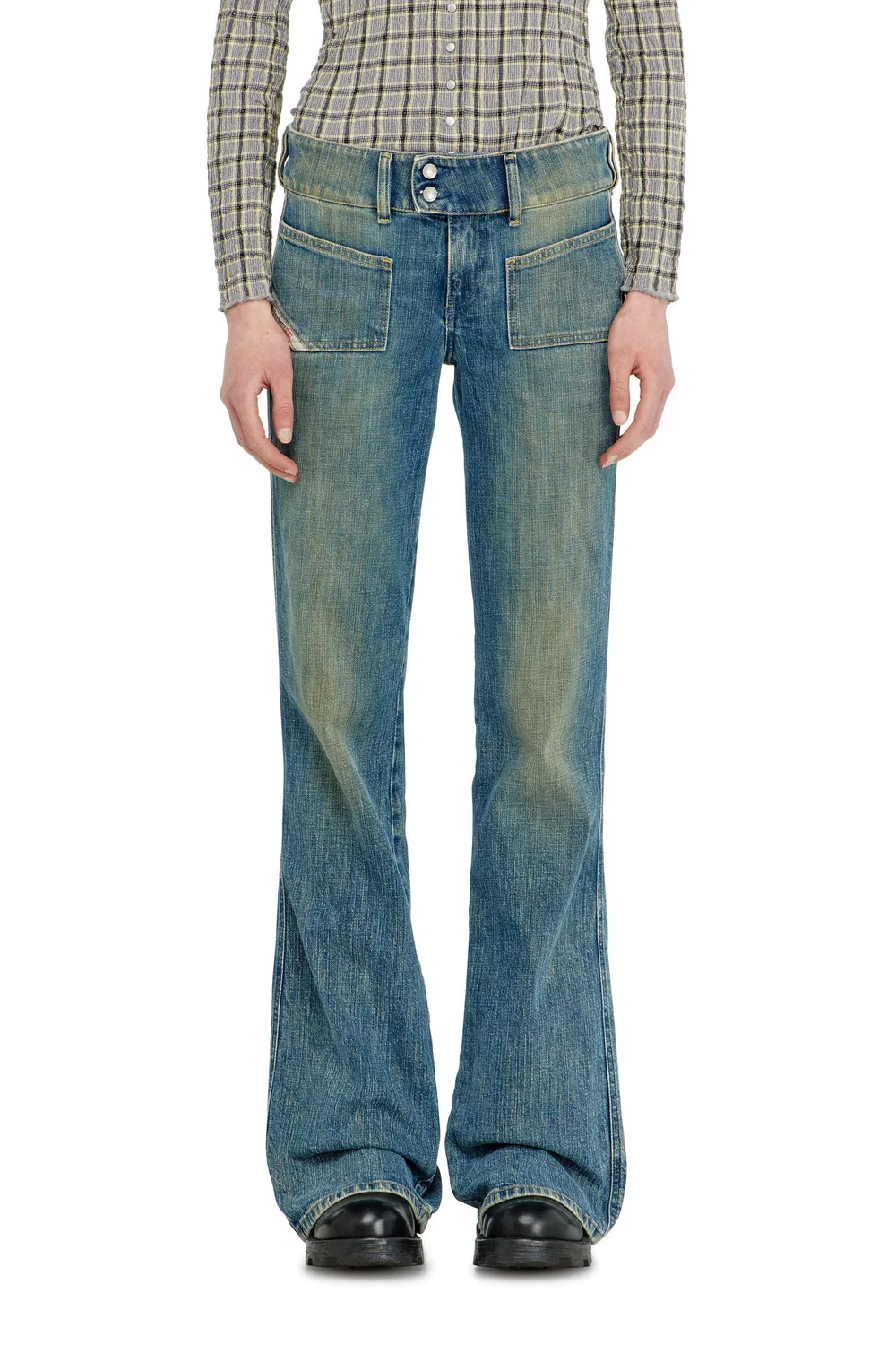 Женские джинсы-клеш с низкой посадкой Bootcut Jeans Low Waist D-Hush Diesel, синий — фото 2