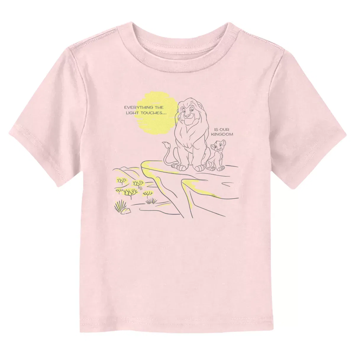 Детская футболка для девочек с принтом Our Kingdom Outline The Lion King, Light Pink