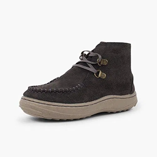 Детские ботинки для мальчиков со шнуровкой Pisamonas Indian Boots With Laces and Non-slip Sole, Grey — фото 2