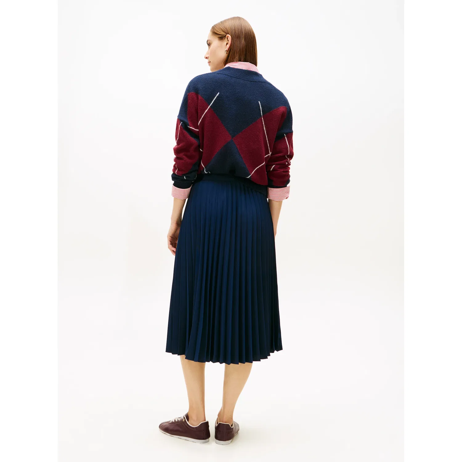 Женская плиссированная юбка миди Tommy Hilfiger, Dark Night Navy — фото 4
