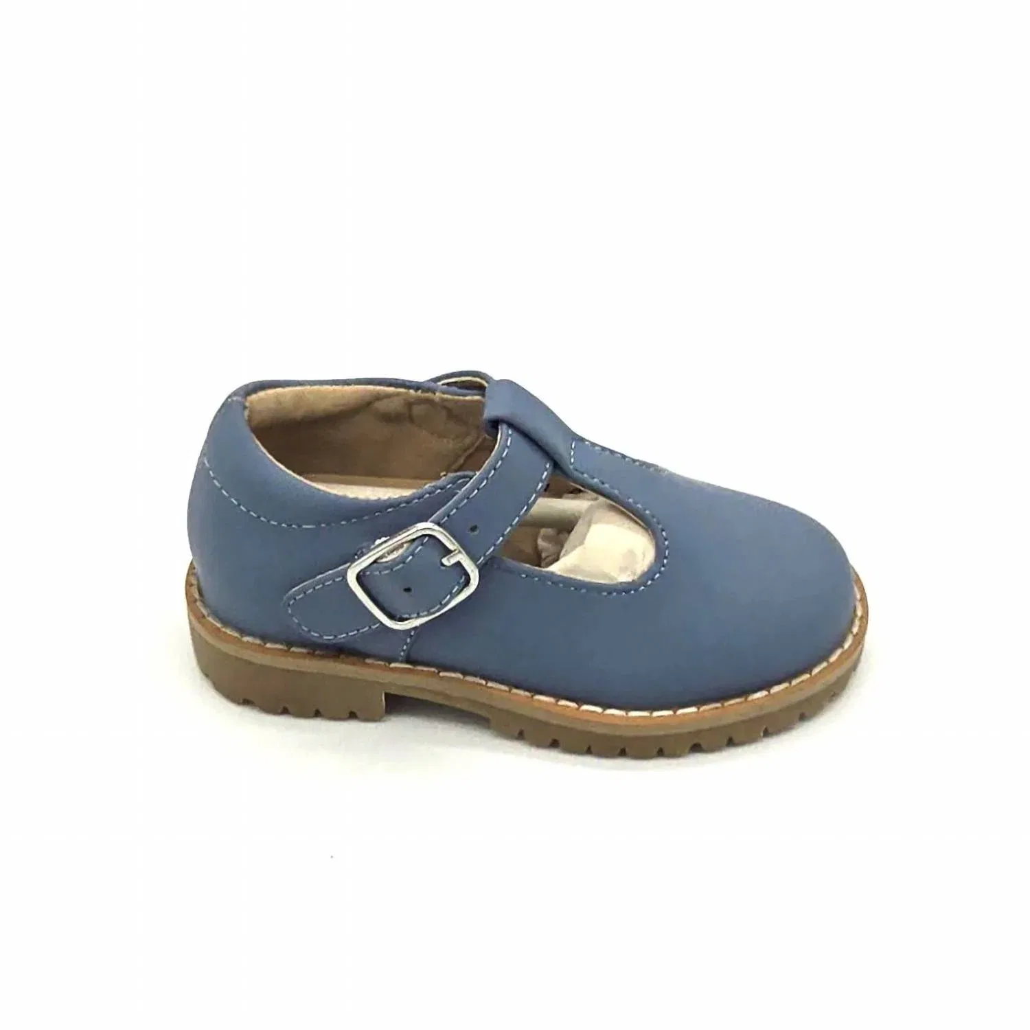 Детские туфли для девочек на ремешке T-Strap из кожи Karla Ralph Miguel, Jean Gum Leather