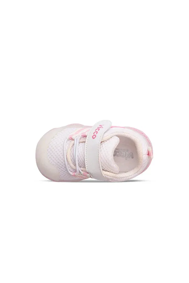 Детские кроссовки для мальчиков с застежкой-липучкой Lighted lightweight and orthopedic first step shoes Vicco, White — фото 4