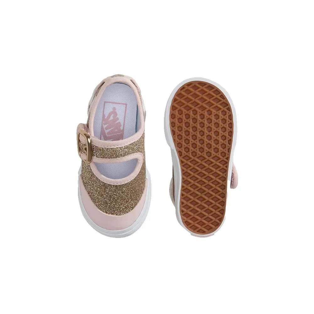 Детские кроссовки для девочек с пряжкой Mary Jane Vans, Golden — фото 4