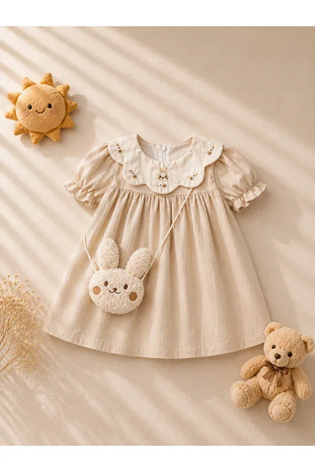 Детское платье для девочек с вышивкой Lumia Baby, Beige
