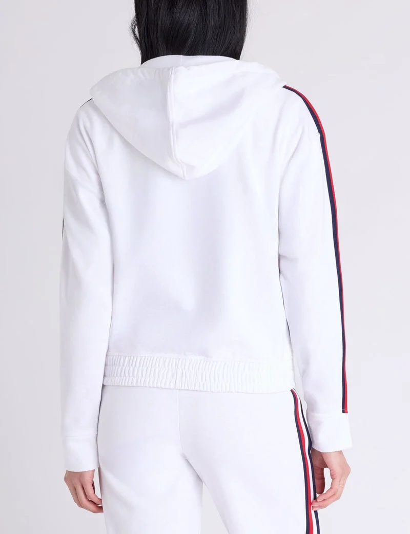 Женское худи U.S. Polo Assn. Signature Stripe USPA Sport Zip, белый — фото 2