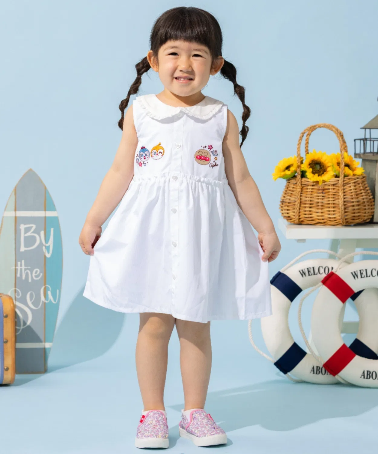Детское платье с вышивкой Anpanman Kids Collection, Off White