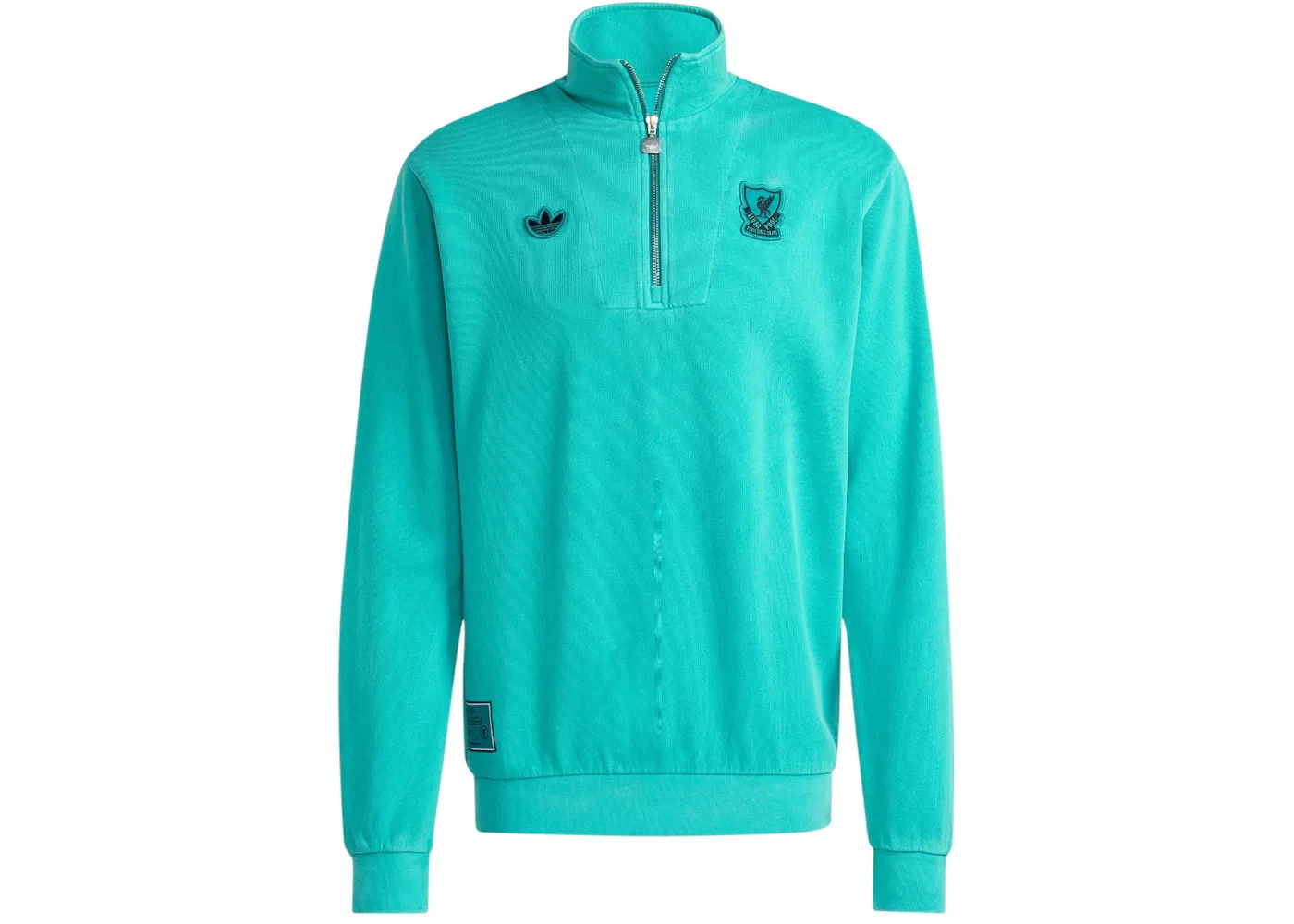 Мужской топ на молнии Liverpool FC Terrace Icons Adidas, цвет Sea Green