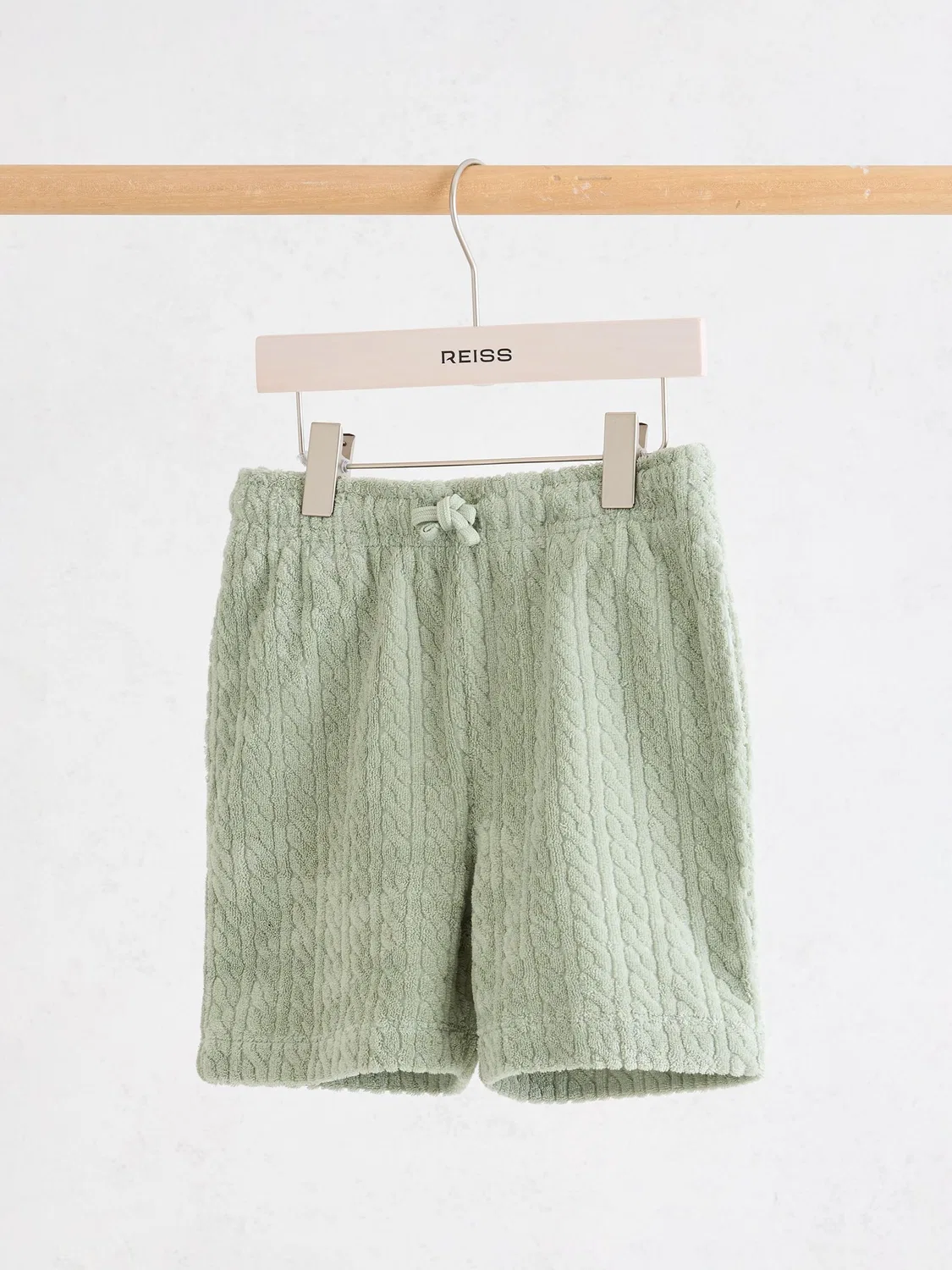 Шорты из махровой ткани с завязками Reiss Green Tide, зеленый