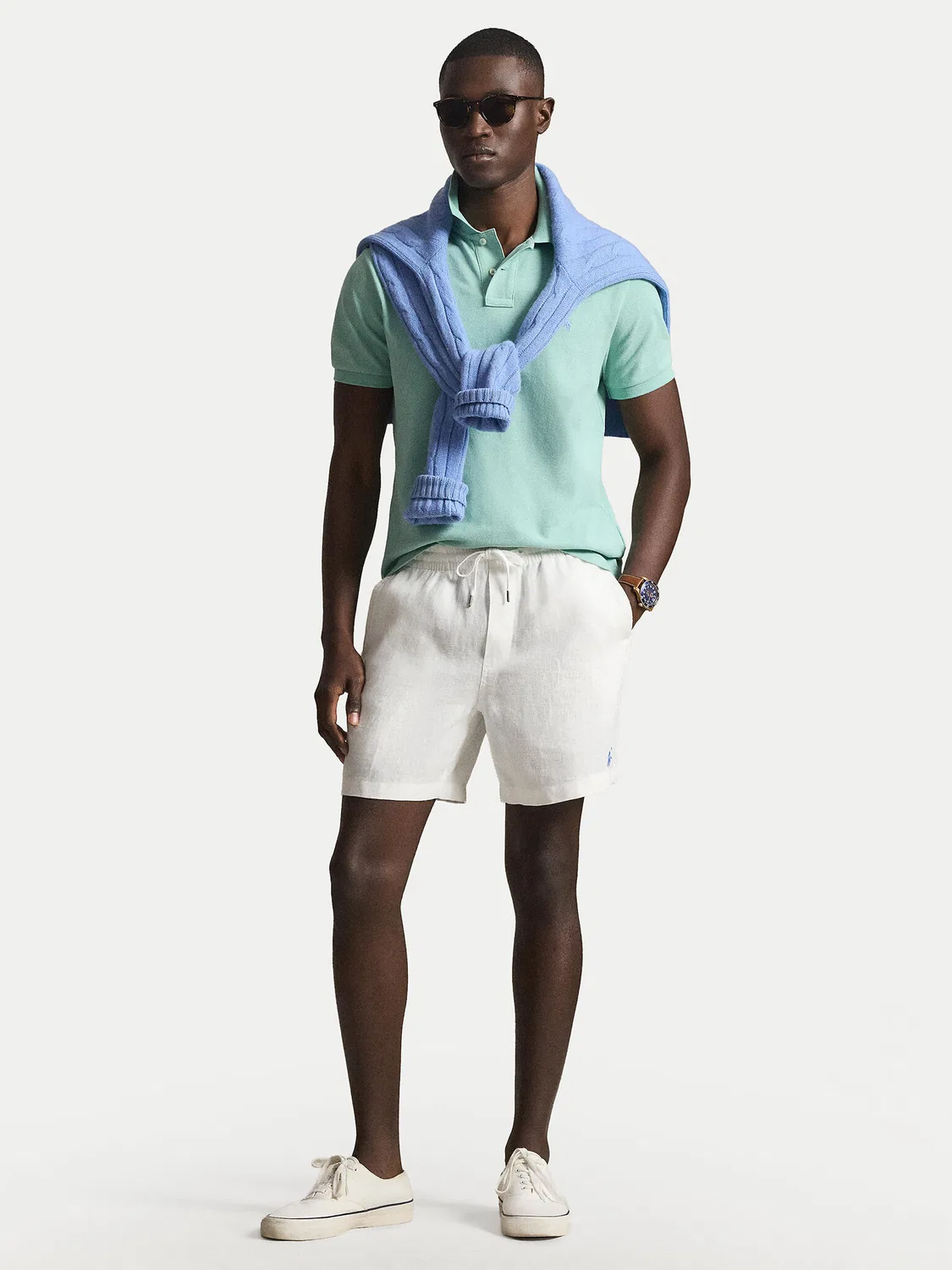 Мужское поло приталенного кроя Polo Ralph Lauren, светло-зеленый — фото 2