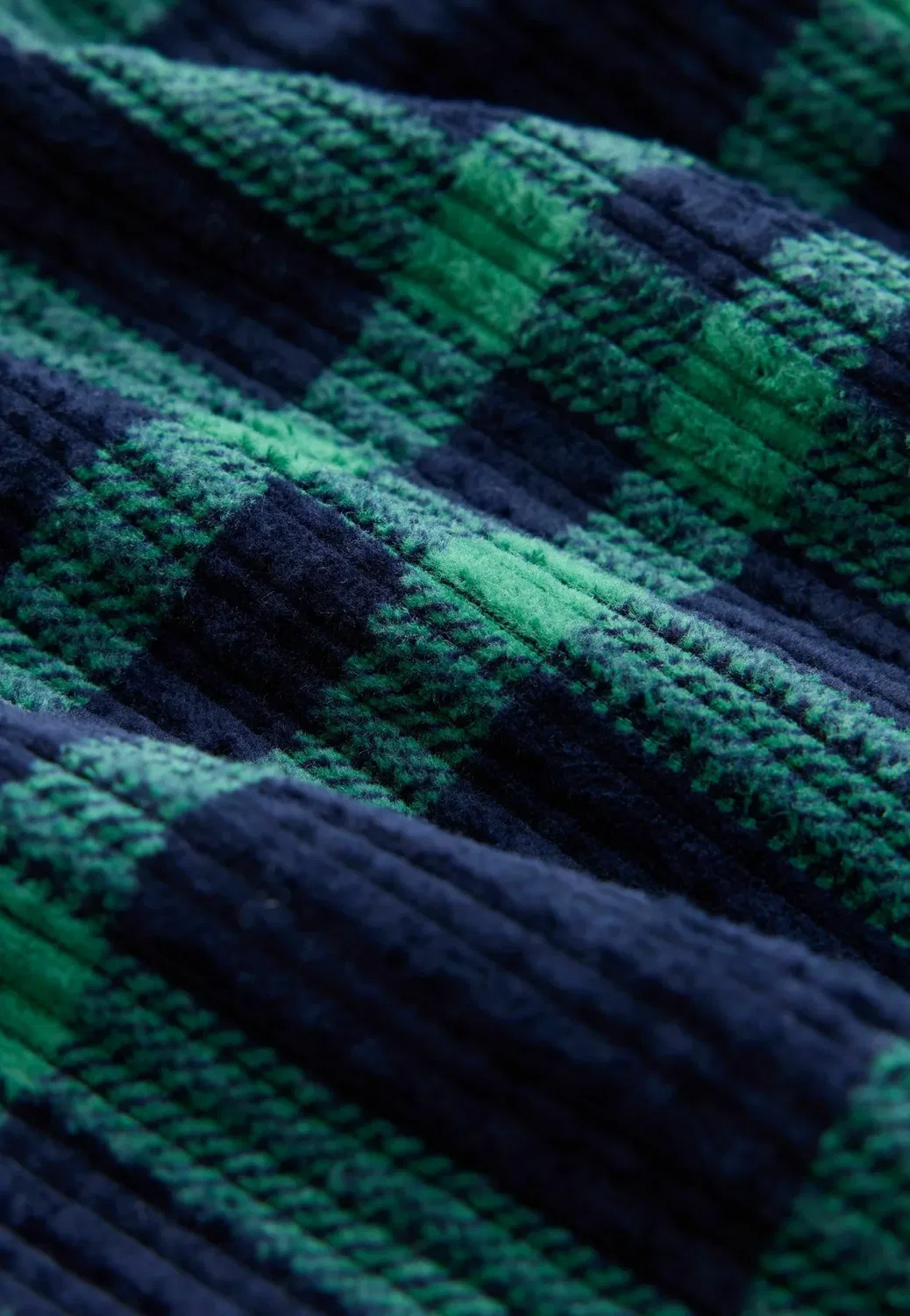 Мини-Юбка из вельвета, укороченный крой - юбка А-силуэта Next, Navy Blue Green Check — фото 4