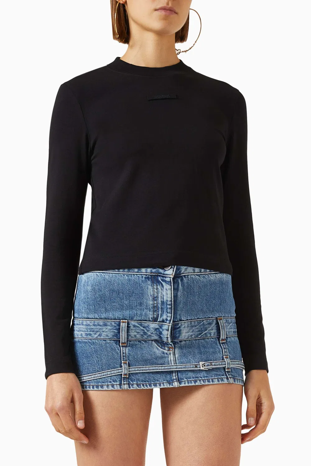 Футболка хлопковая Le T-shirt Gros Grain Jacquemus, черный