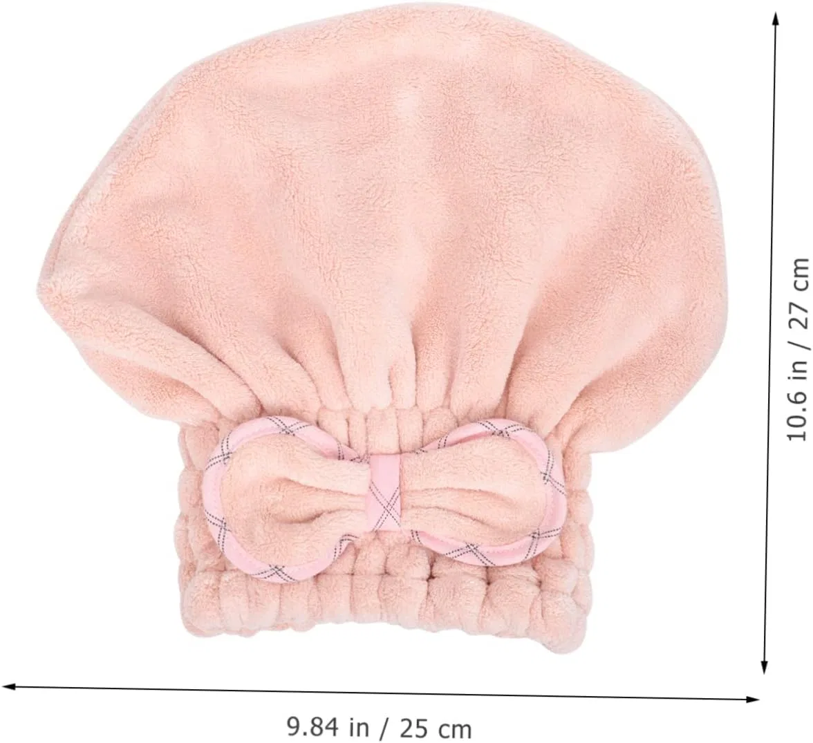 3 Шапочки для душа из флиса, быстросохнущие, DOITOOL, 27x25 см, Rosa — фото 3