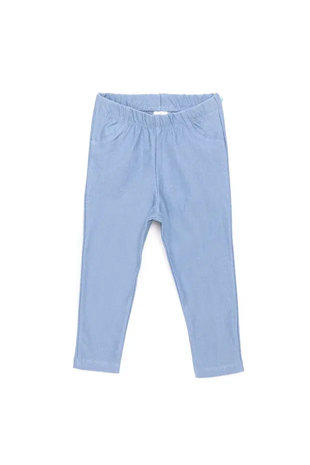 Детские леггинсы для девочек с принтом Hellobaby girl denim look leggings baby girl Ebebek Hello Baby, Blue