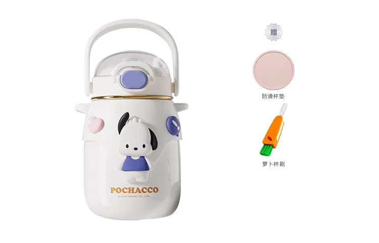 Детский термос-кружка 700 мл с принтом Melody Pink + 3D Sticker Random *4 + Doll Pendant Sanrio — фото 2