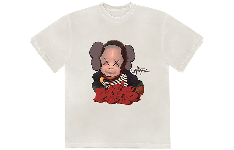 

Футболка Kaws X унисекс белая Travis Scott, белый