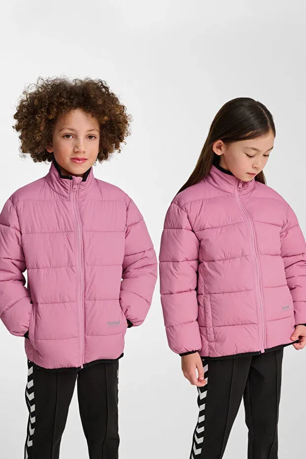 Детское пальто для девочек легкое утепленное с принтом Bomber Hummel, Pink