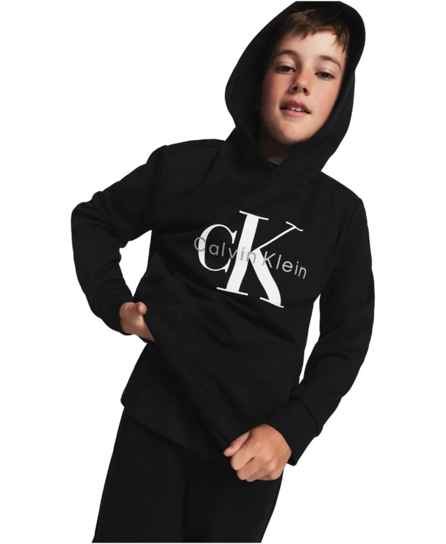 Худи с капюшоном и длинным рукавом Calvin Klein, Black