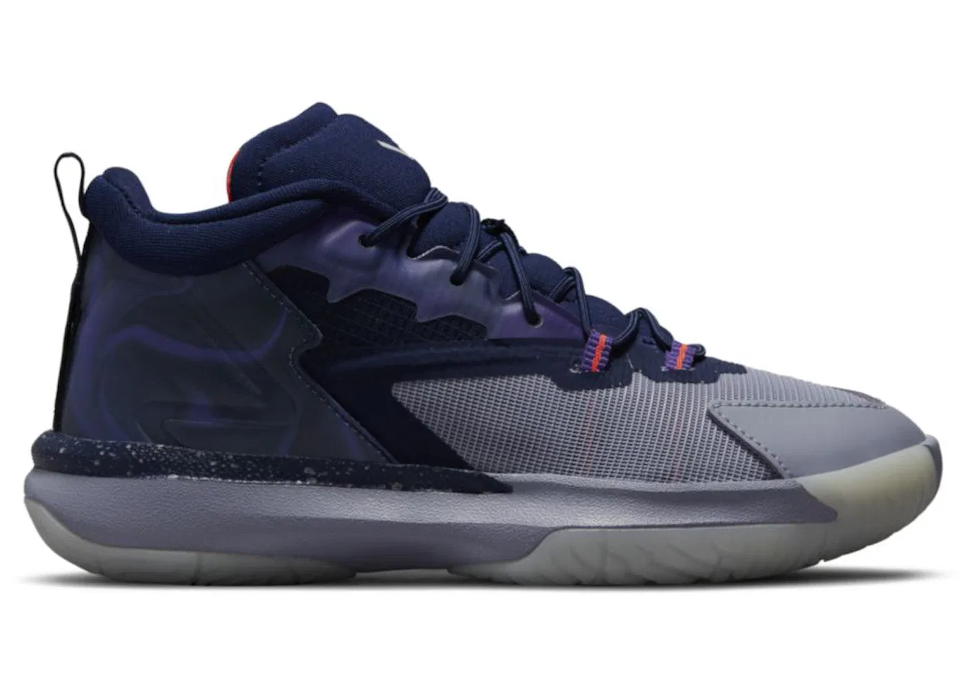 Детские кроссовки для мальчиков с длинным шнурком Jordan Zion 1 Jordan, Blue Void Fierce Purple Indigo Haze Bright Crimson