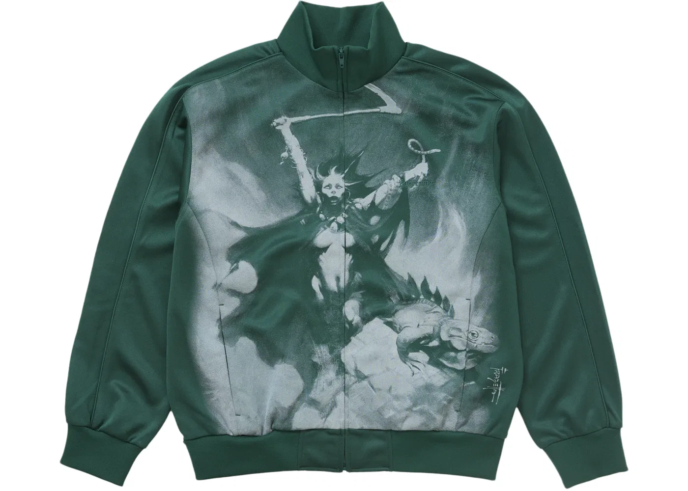 Мужская куртка с принтом Supreme Frazetta Track Jacket, Dark Green