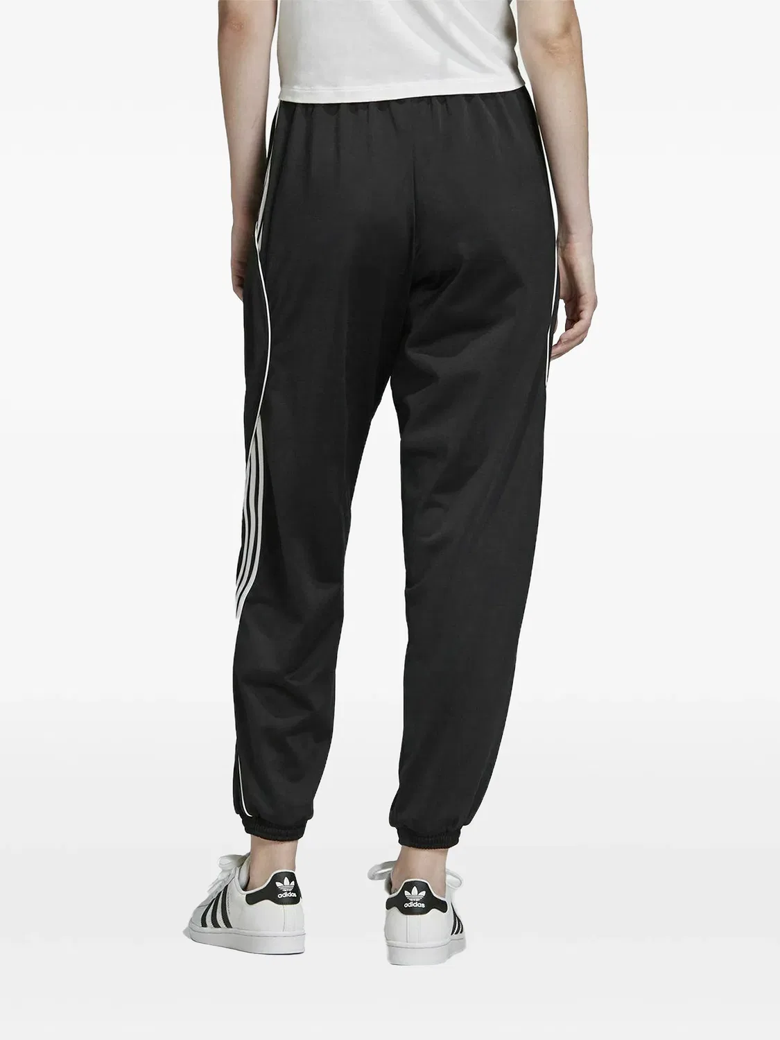 Т-track брюки с боковыми полосками Adidas, черный — фото 2