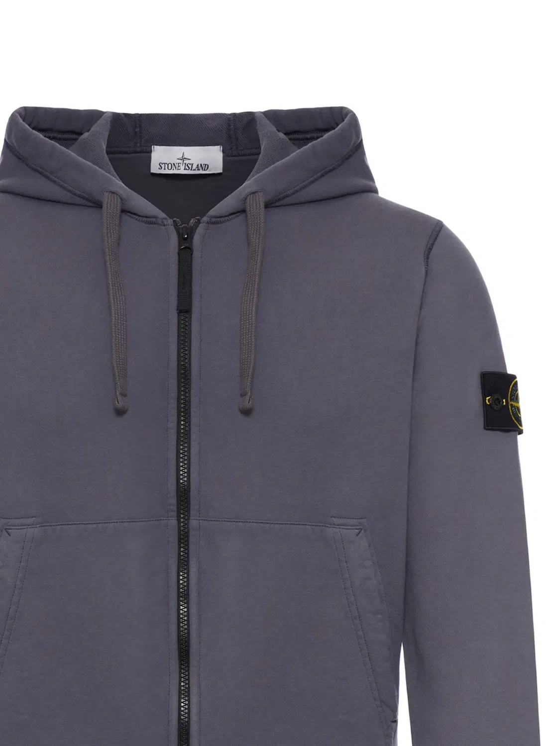 Stone Island Худи на молнии Compass серый — фото 2