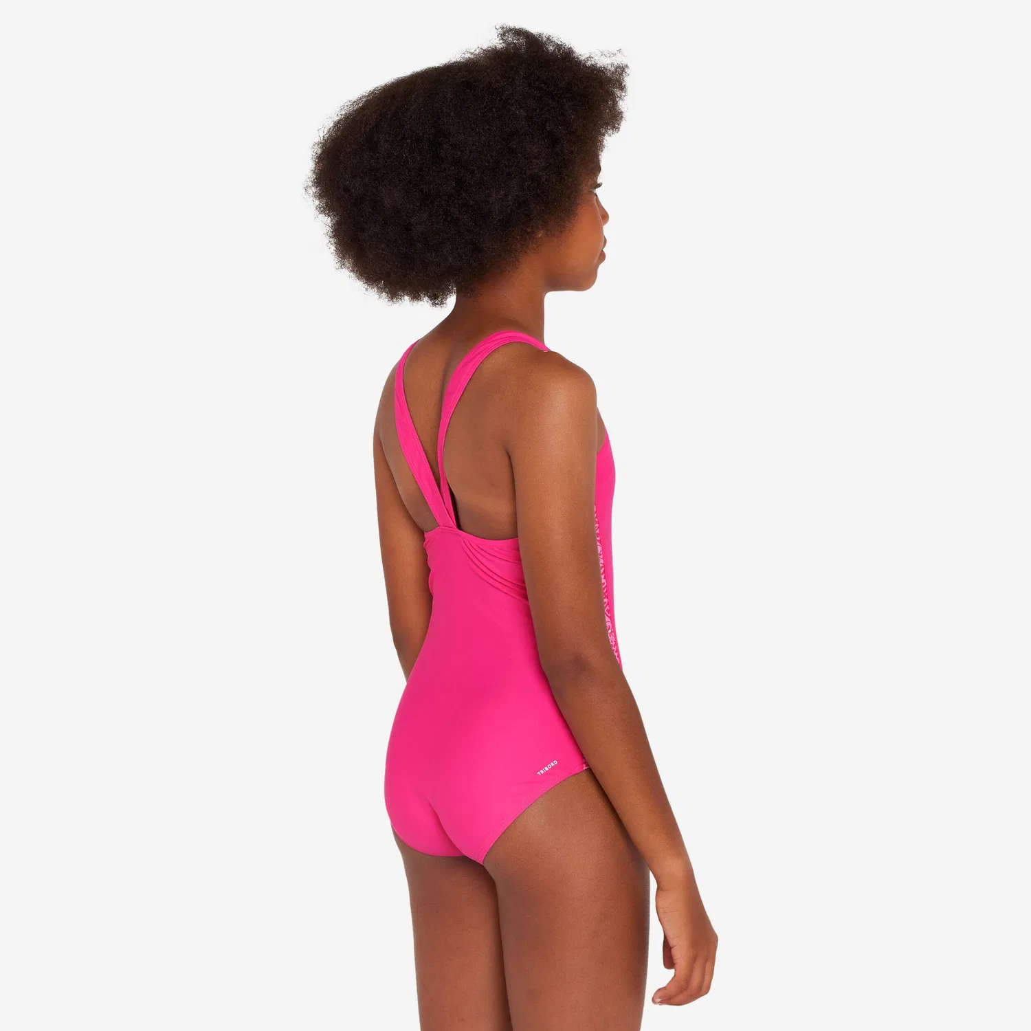 Детский купальник с V-образной спинкой Viki Decathlon, Magentapink / Begonienrosa — фото 3
