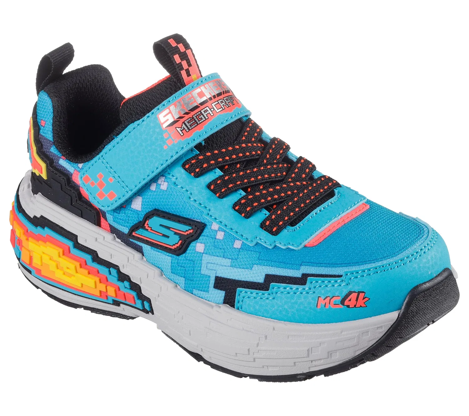 Детские кроссовки для мальчиков с принтом Mega-Craft 4k Skechers, Black Tea Leaf — фото 4