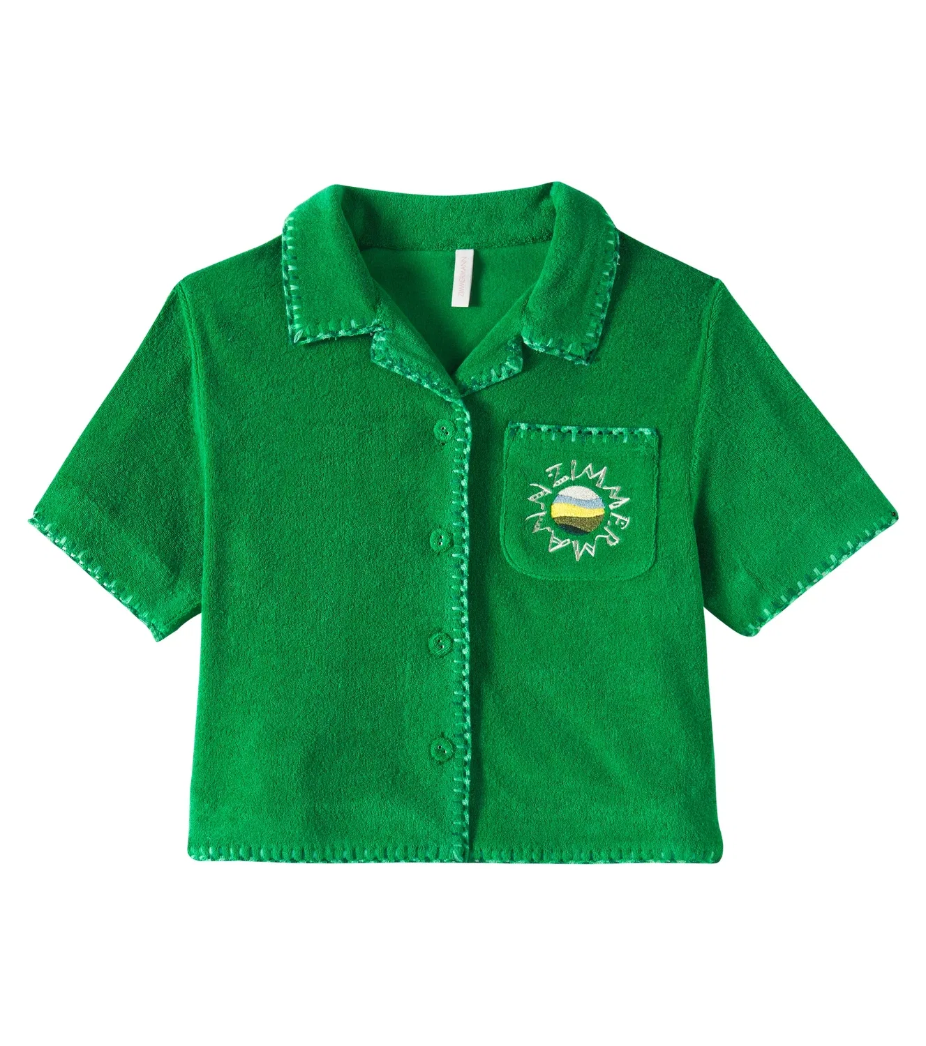Майка из махры с примесью хлопка Everley Zimmermann Kids, зеленый