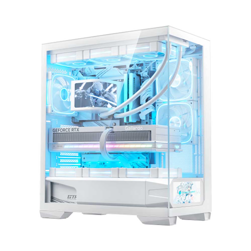 

Корпус ThundeRobot Black Warrior, M-ATX, 6.2" screen, Mid Tower, белый