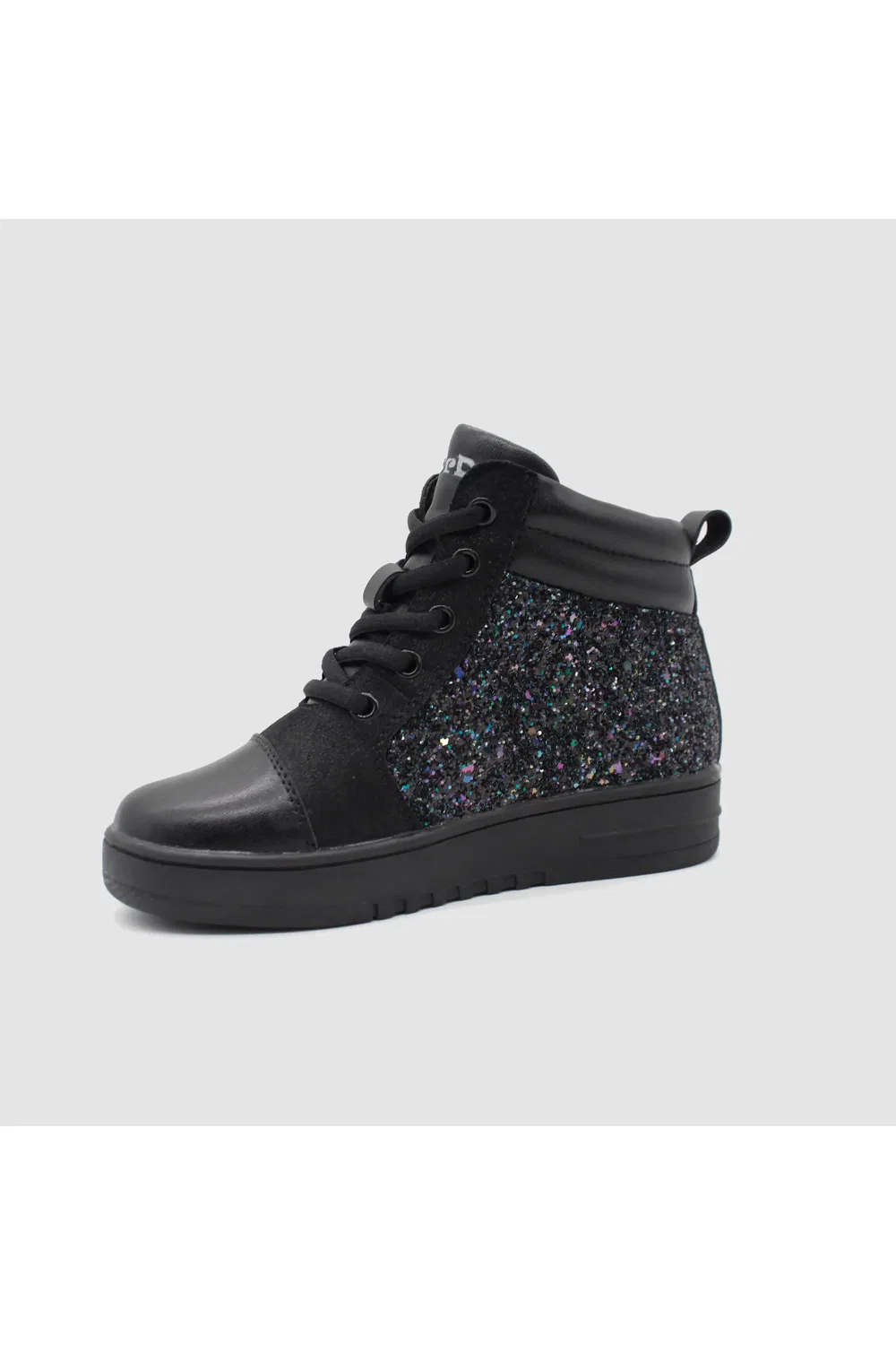 Детские кроссовки адаптивные высокие Rodeo DrD Kids Footwear, Black Sparkle — фото 4